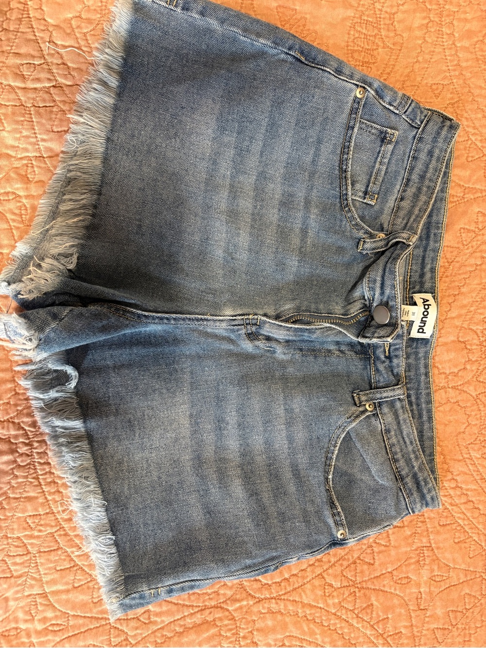 Abound Light Blue Denim Shorts with Frayed Waistband
